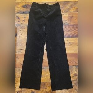 Black Velvet Pinstripe Pants By Anne Klein